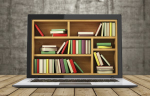 E-learning education or internet library. Conceptual image